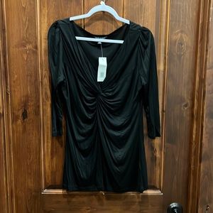NWT Banana Republic Size Large Black Top With Ruching